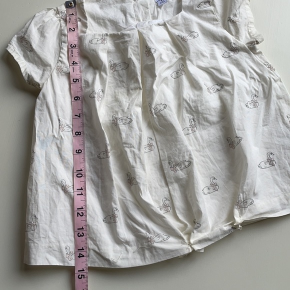 Janie And Jack | White Short Sleeve Swan Blouse | 4 - Picture 13 of 13